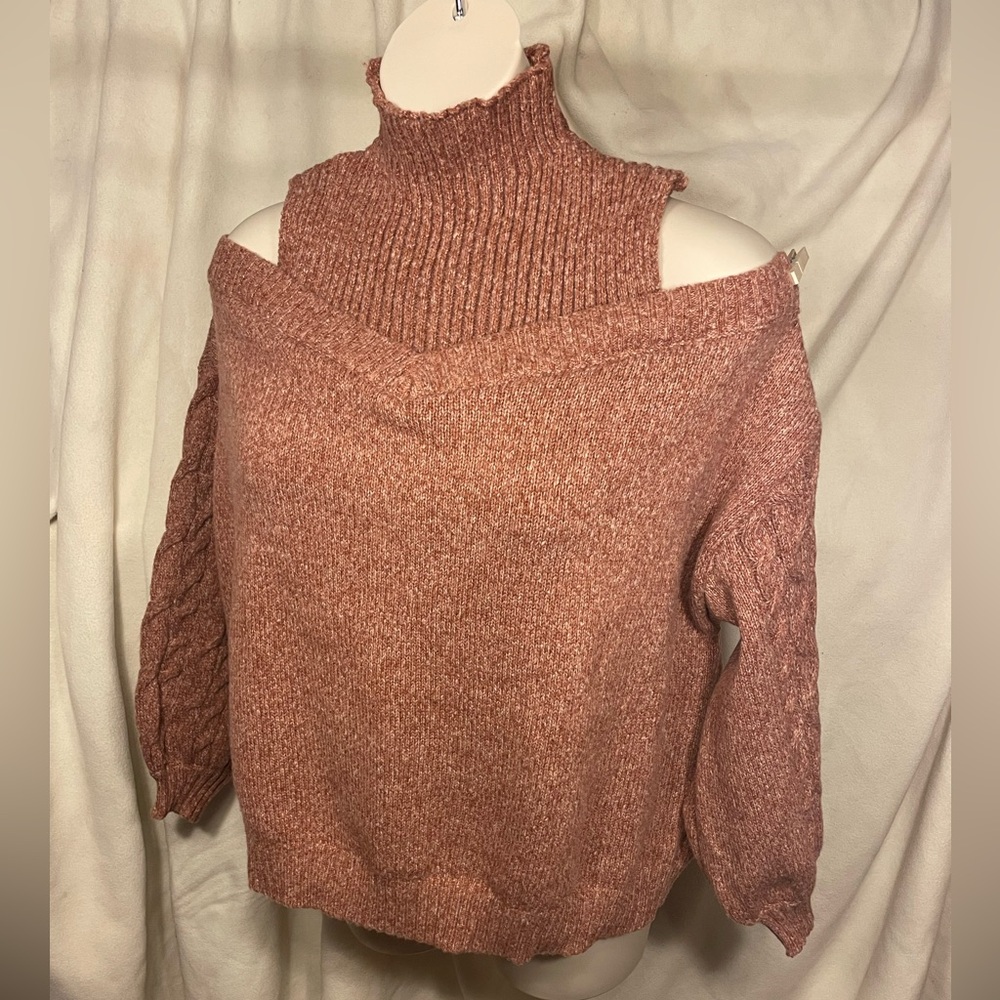 QVC turtleneck/off the shoulder sweater with cable sleeves. Size 2xl. Never worn